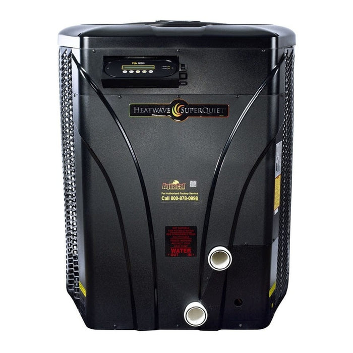 AquaCal HeatWave SuperQuiet® SQ166R IceBreaker Pool Heat Pump in Front View with Display Open