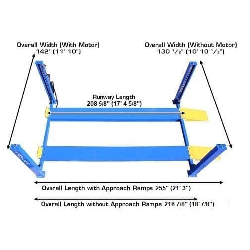 Atlas 414 14,000 lb Commercial 4-Post Lift Top View