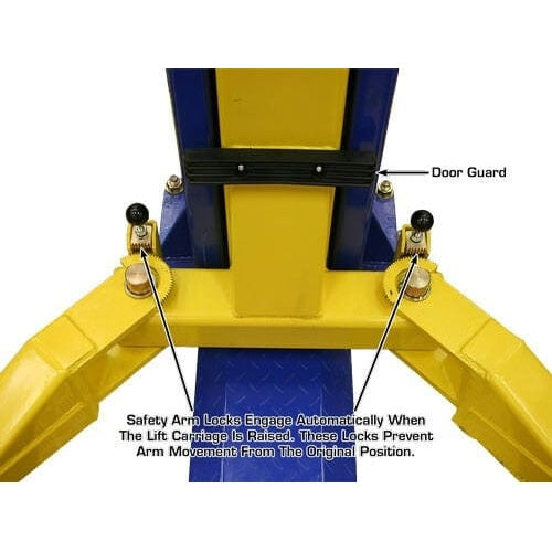 Atlas 9KBPX 9,000 lb Baseplate 2 Post Lift w/ LMA Combo safety arms