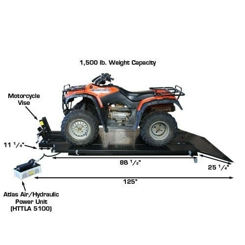 Atlas HI-RISE 1500 Motorcycle/ATV Lift measurements
