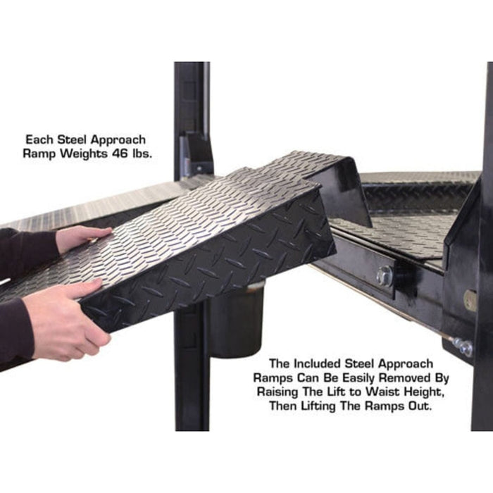 Atlas Garage PRO8000EXT 8,000 lb Extra Tall 4-Post Lift steel ramp weight