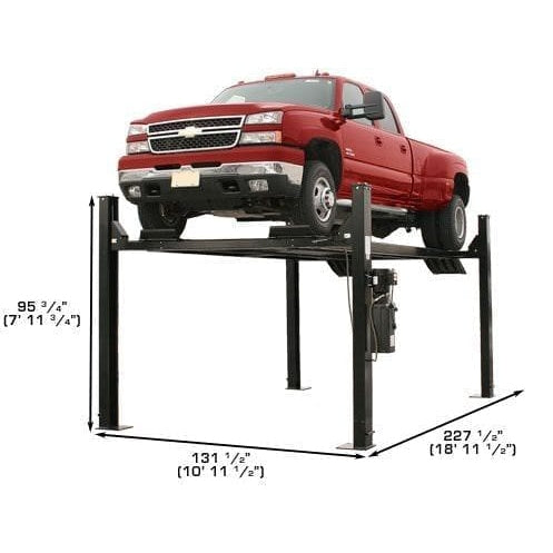 Atlas Garage PRO9000 9,000 lb 4-Post Lift with dimensions