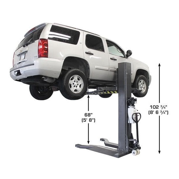 Atlas PSP-6000 6,000 lb Portable Single Post Lift height