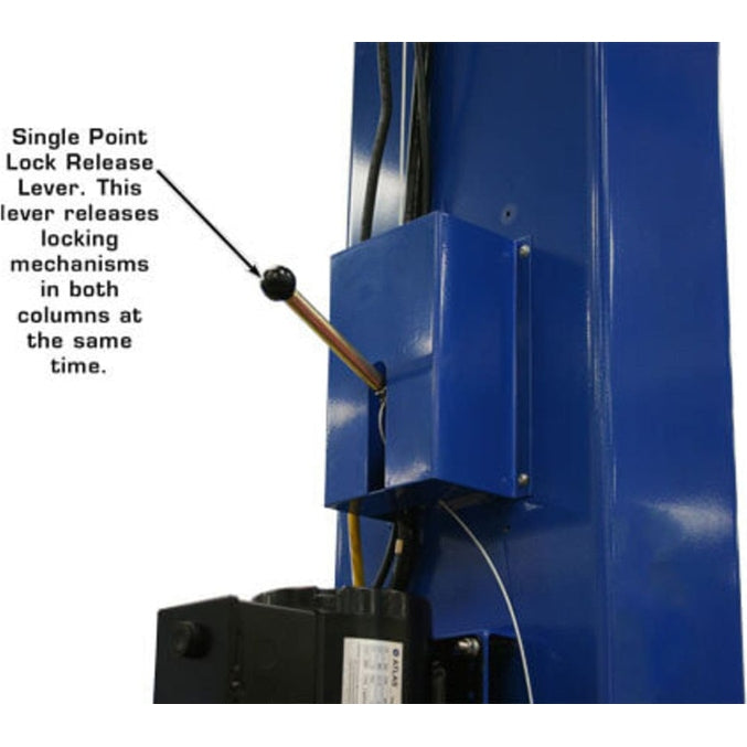 Atlas PV15PX 15,000 lb Overhead 2-Post Lift with single point lock release lever