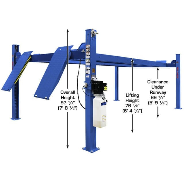 Atlas Platinum PVL14 ALI Certified 14,000 lb 4 Post Lift Product Features