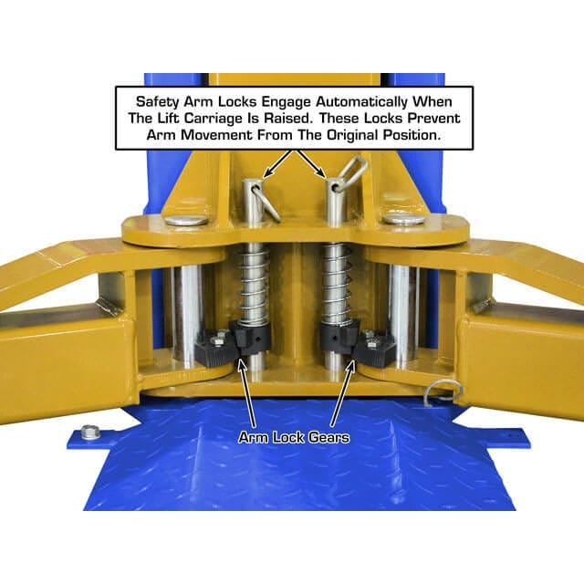 Atlas Platinum PVL9BP ALI Certified 9,000 lb Baseplate 2 Post Lift with safety arm lock system