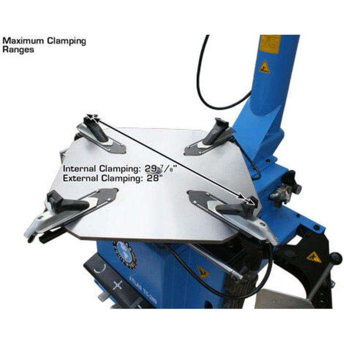 Atlas TC289DAA Extra Large Rim-Clamp Tire Changer w/ Dual Assist Arms with maximum clamping range