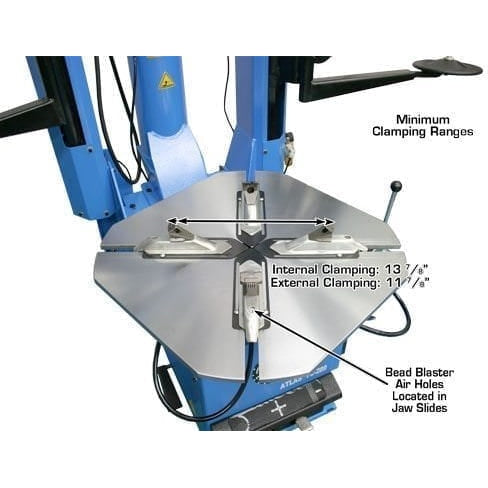 Atlas TC289DAA Extra Large Rim-Clamp Tire Changer w/ Dual Assist Arms with minimum clamping range