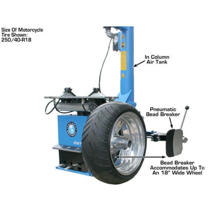Atlas TC289DAA Extra Large Rim-Clamp Tire Changer w/ Dual Assist Arms with motorcycle tire