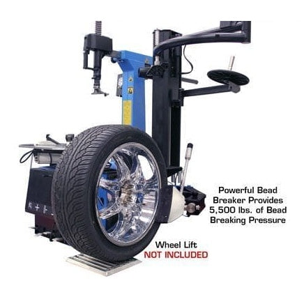 Atlas TC755EZ Tilt-Back Rim-Clamp Tire Changer w/ E-Z Arm with powerful bead breaker