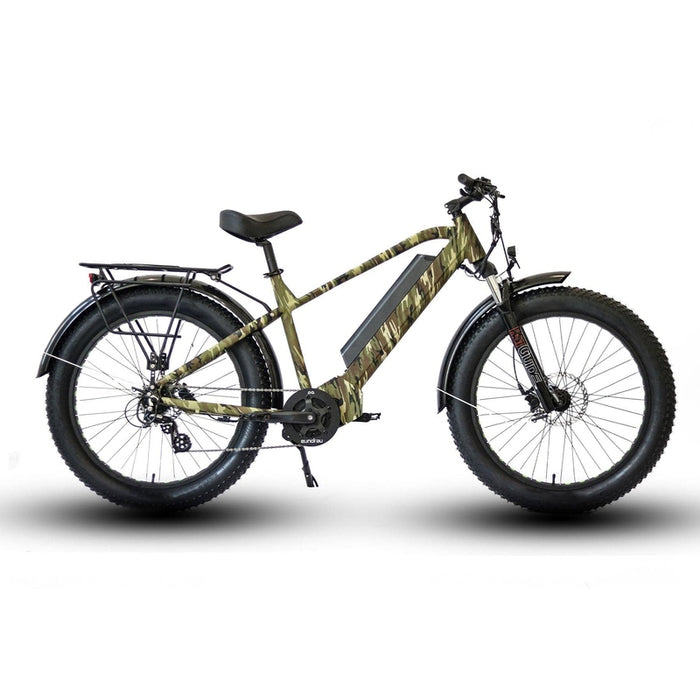 Eunorau FAT-HD Fat Tire Electric Mountain Bike in camo color facing the right