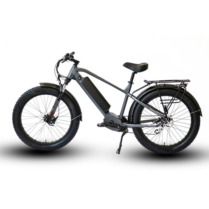 Eunorau FAT-HD Fat Tire Electric Mountain Bike in gray color facing the left
