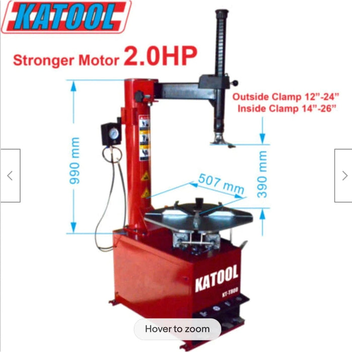Katool KT-T800 & KT-B750 Tire Changer & Wheel Balancer Combo Measurements