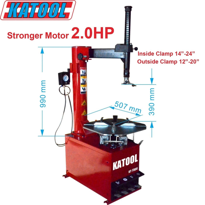 Katool KT-T800 & KT-B750 Tire Changer & Wheel Balancer Combo Measurements