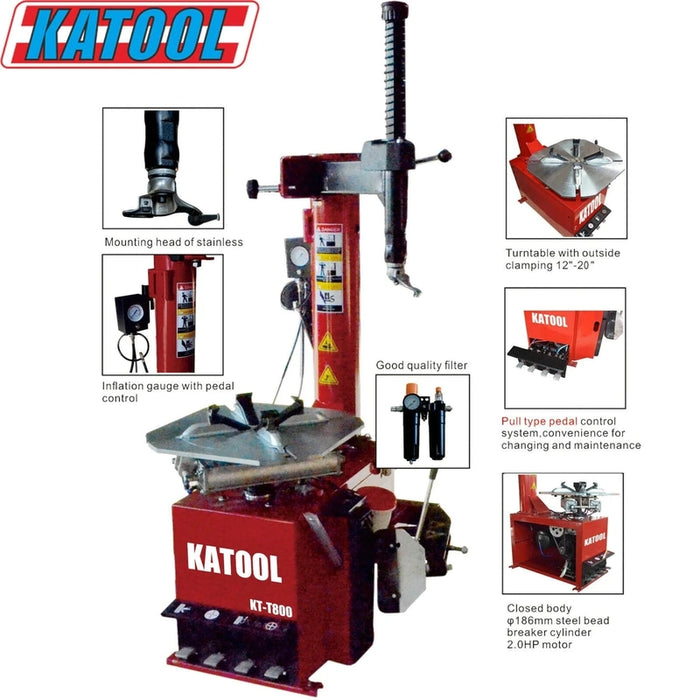 Katool KT-T800 & KT-B750 Tire Changer & Wheel Balancer Combo Specifications