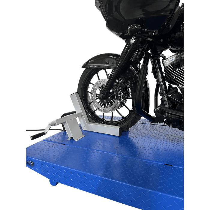 Tuxedo M-1500C-HR 1,500 lb High Rise Motorcycle Lift Bench with motorcycle