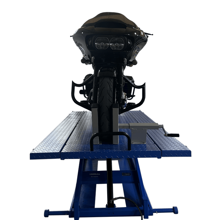 Tuxedo M-1500C-HR 1,500 lb High Rise Motorcycle Lift Bench in rear view