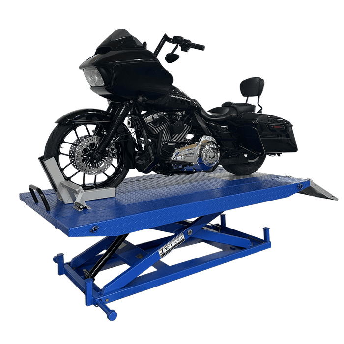 Tuxedo M-1500C-HR 1,500 lb High Rise Motorcycle Lift Bench with motorcycle