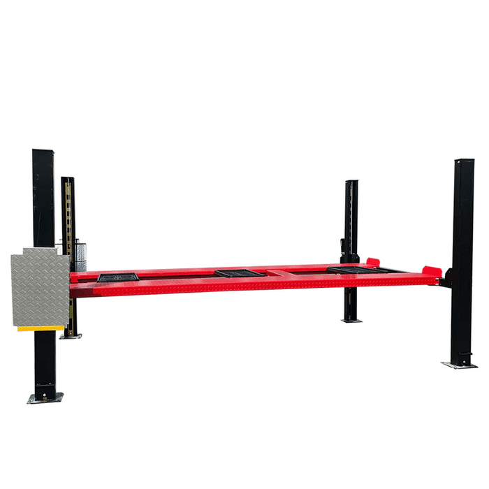 Katool 4H950 9,500lbs Heavy Duty 4 Post Parking Car lift on a white background in left view