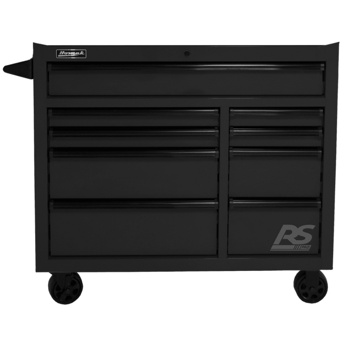 Black Homak 41" RS Pro 9 Drawer Rolling Cabinet