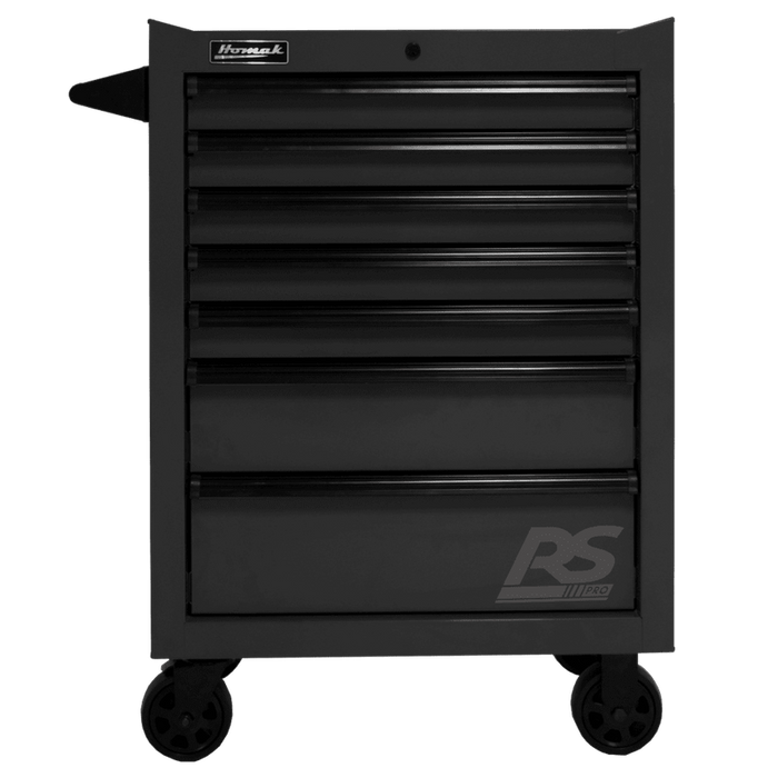 Black Homak 27” RS Pro Series 7 Drawer Roller Cabinet