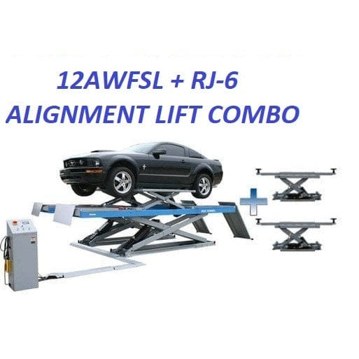 Atlas 12AWFSL Alignment Scissor Lift and RJ-6 Rolling Jack Combo