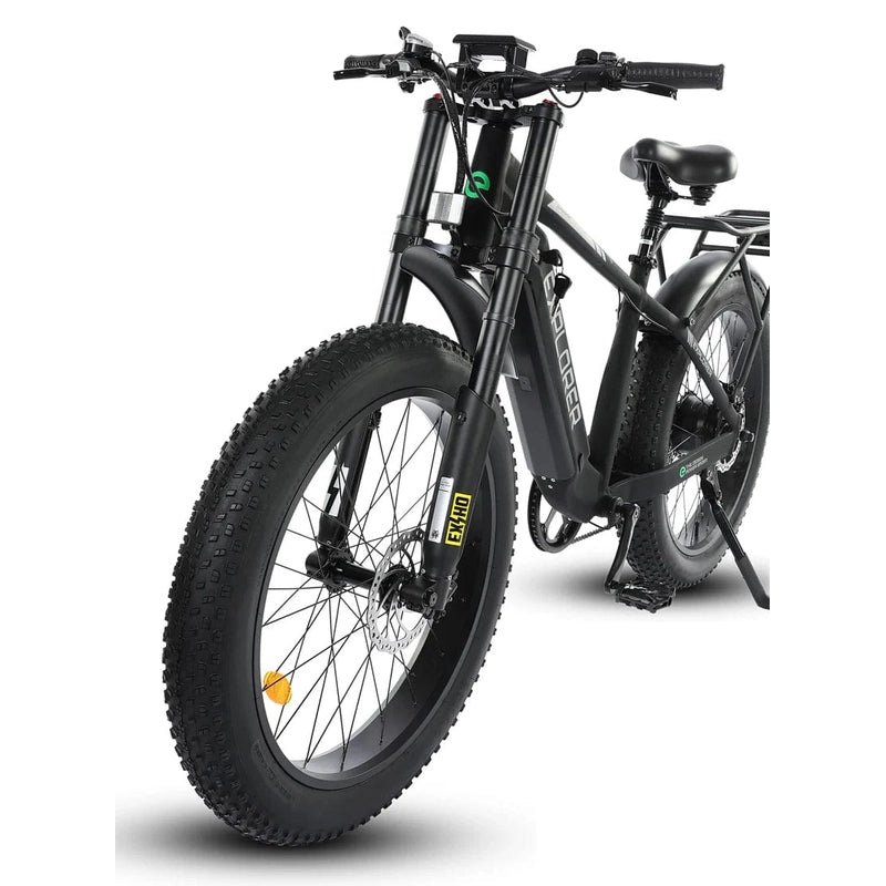 Ecotric Explorer 26 Inches 48V Fat Tire Electric Bike with Rear Rack