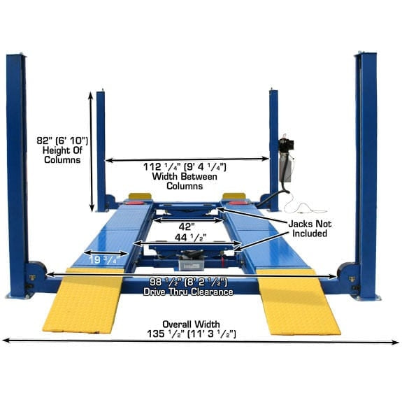 Atlas 412A Alignment 4 Post Lift + RJ6 Rolling Jacks Combo