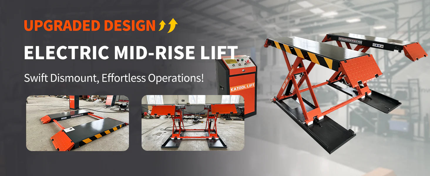 Katool 8000 lbs Mid Rise Scissor Lift X90E Electric 110v 47'' Release Auto Lift Car Lift