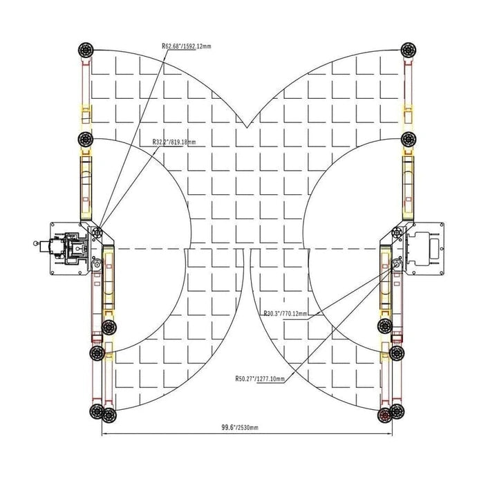 Katool KT-AS110D Two Post Asymmetrical Vehicle Lift 11,000lbs Single Point Lock Release