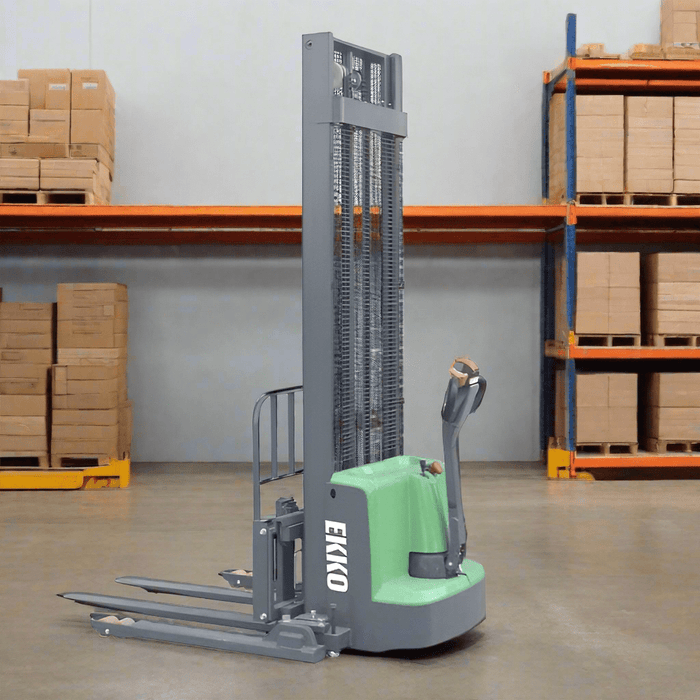 EKKO EB13ES-145Li Full Powered Straddle Stacker 2640 lb Cap., 145" Height