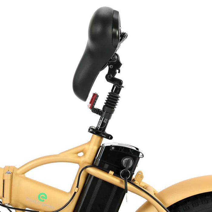 Ecotric 48V Gold Portable and Folding Fat Ebike with LCD Display