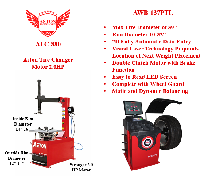 Aston Tire Changer and Wheel Balancer Combo: 1460-3022