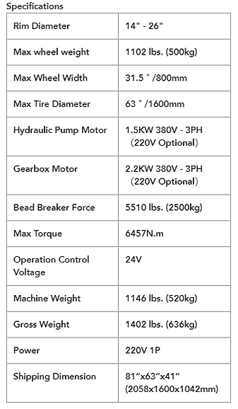 Aston Truck Tire Changer Horizontal Designed ATC-3600