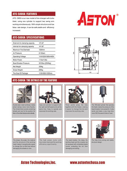 Aston Tire Changer 2.0HP Stronger Motor & Wheel Balancer Combo 1580-3022