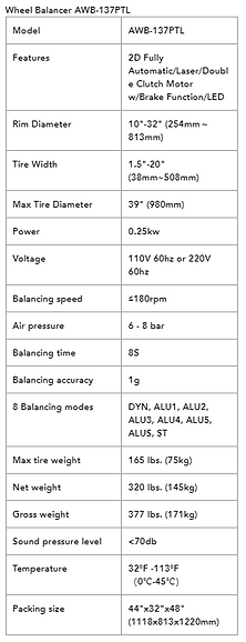 Aston 2D Car Wheel Balancer Self-Calibration w/Laser Light AWB-3022SL