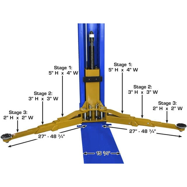 Atlas Platinum PVL9BP ALI Certified 9,000 lb Baseplate 2 Post Lift