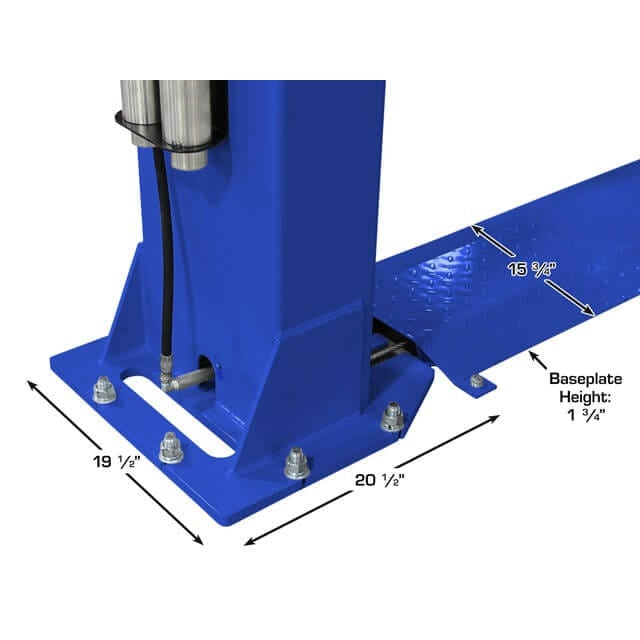 Atlas Platinum PVL9BP ALI Certified 9,000 lb Baseplate 2 Post Lift