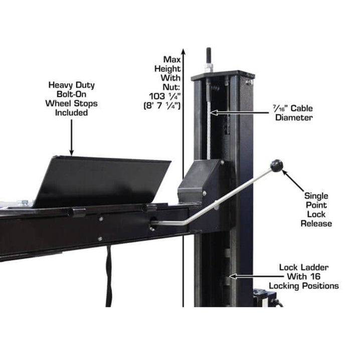 Atlas Apex 9 ALI Certified 9,000 lb 4-Post Lift