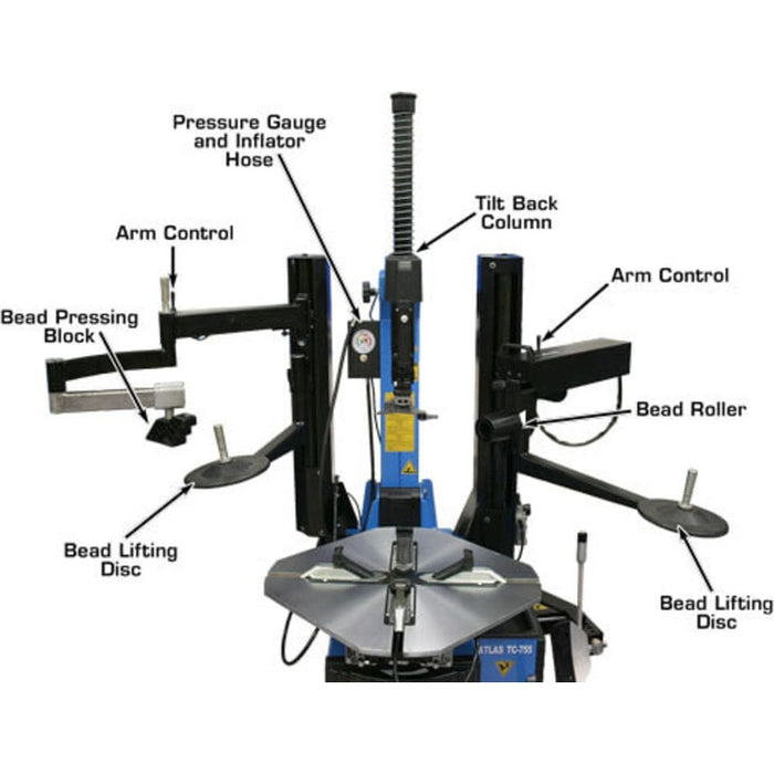 Atlas TC755DAA Wheel Clamp Tire Changer