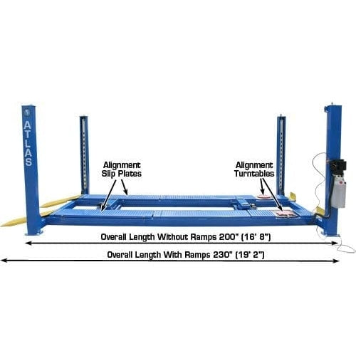 Atlas 412A Alignment 4 Post Lift + RJ6 Rolling Jacks Combo