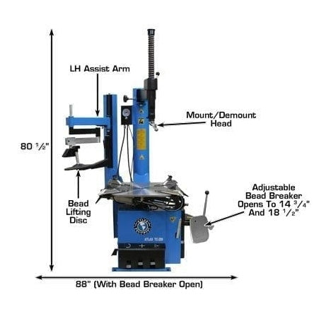 Atlas TC289LH Extra Large Rim-Clamp Tire Changer w/ Assist Arm