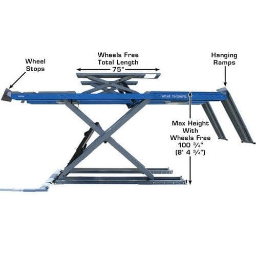 Atlas 12AWFSL Alignment Scissor Lift and RJ-6 Rolling Jack Combo