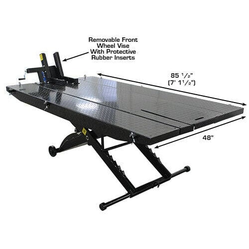 Atlas 1,000 lb. Air-Operated Motorcycle & ATV Lift Dimensions