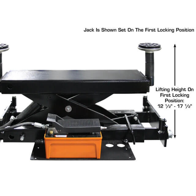 Atlas PREMIUM 408SL 4 Post Lift + RJ35 Sliding Jacks Combo Set on the First Locking Position