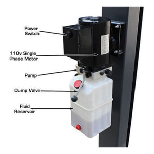 Atlas PREMIUM 408SL 4 Post Lift + RJ35 Sliding Jacks Combo motor