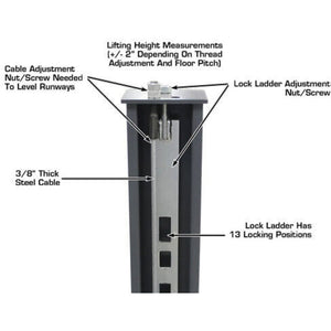 Atlas PREMIUM 408SL 4 Post Lift + RJ35 Sliding Jacks Combo specifications