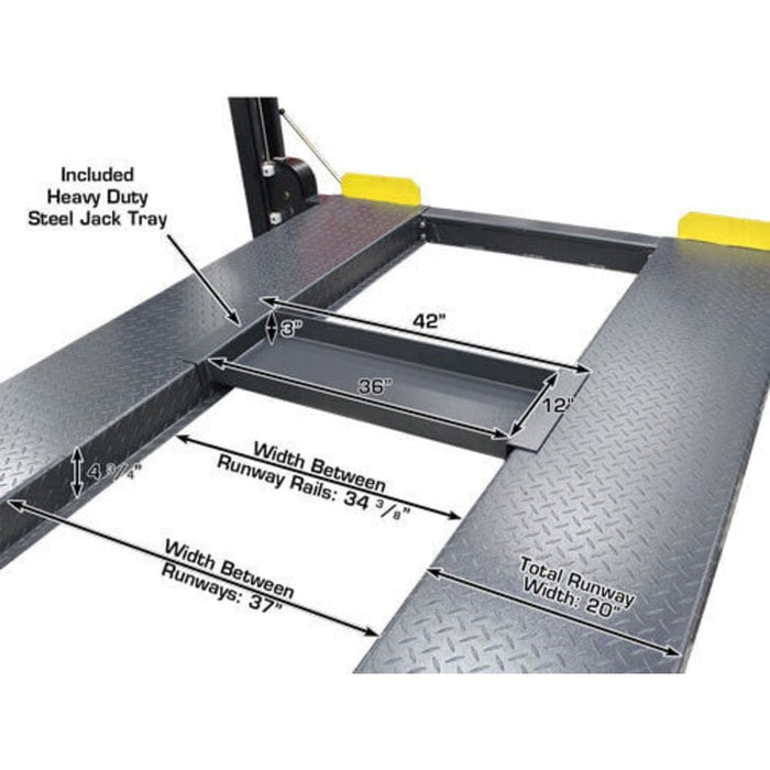 Atlas PREMIUM 408SL 4 Post Lift + RJ35 Sliding Jacks Combo with heavy duty Jack tray