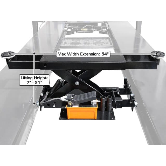 Atlas PREMIUM 408SL 4 Post Lift + RJ35 Sliding Jacks Combo maximum  width extension
