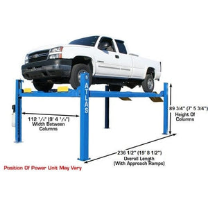 Atlas 412 12,000 lb 4-Post Lift + RJ6 Jacks Combo Height